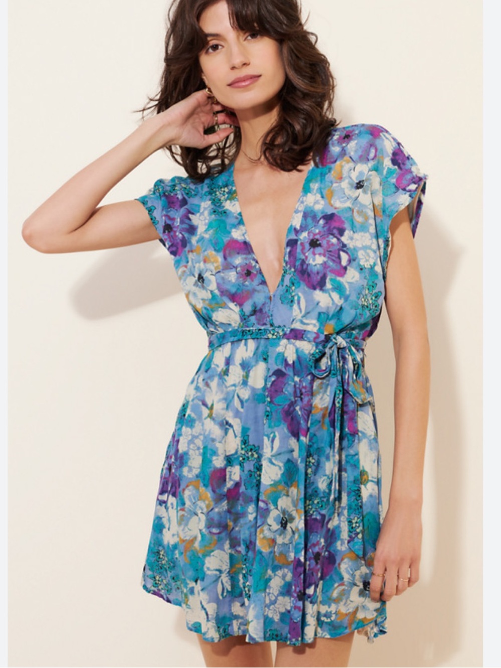 BOGO! NWT Free People Freddy Floral Tie Waist Mini Dress Night Combo Small